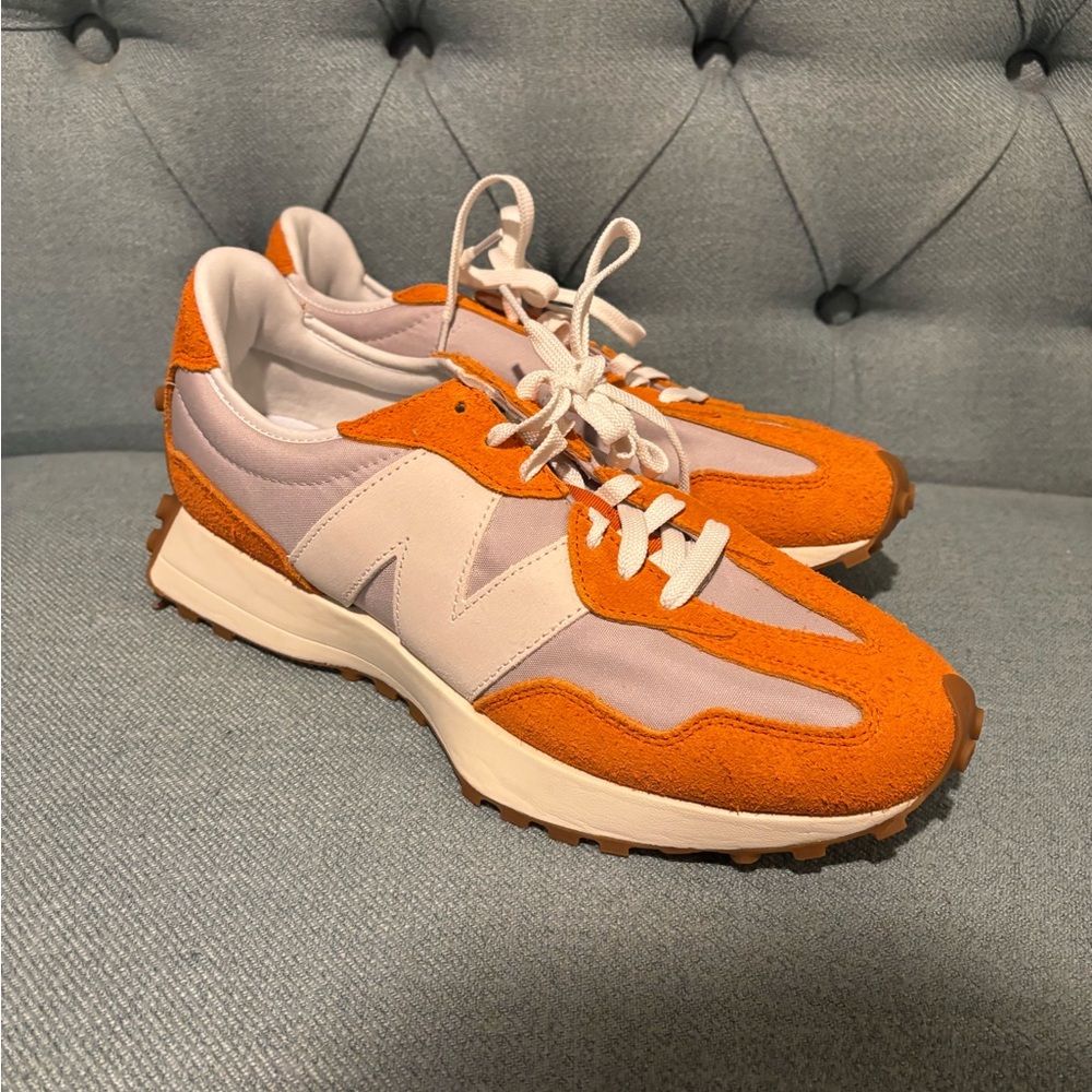 New Balance Orange and White Sneakers